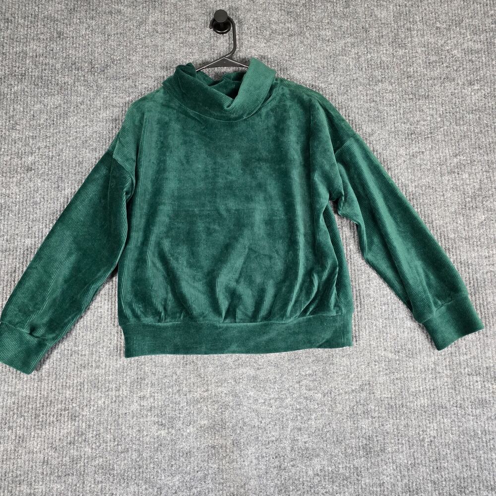 Westbound‎ Petites PM Green Corduroy Mock Neck Pullover Sweater NWT Cozy Soft